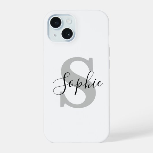 Monogram stijlvol iPhone 15 case (Achterkant)