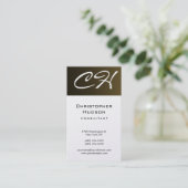 Monogram Stijlvol Modern Consultant Visitekaartje (Staand voorkant)