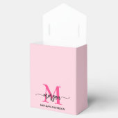 Monogram Stijlvol Modern Hot Pink Bedankdoosjes (Geopend)