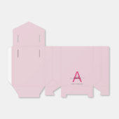 Monogram Stijlvol Modern Hot Pink Bedankdoosjes (Uitgevouwen)