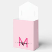 Monogram Stijlvol Modern Hot Pink Bedankdoosjes (Geopend)