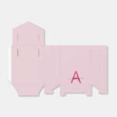 Monogram Stijlvol Modern Hot Pink Bedankdoosjes (Uitgevouwen)
