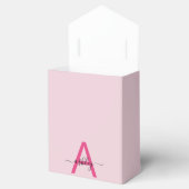 Monogram Stijlvol Modern Hot Pink Bedankdoosjes (Geopend)