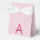 Monogram Stijlvol Modern Hot Pink Bedankdoosjes (Voorkant Zijde)