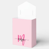 Monogram Stijlvol Modern Hot Pink Bedankdoosjes (Geopend)
