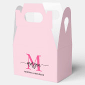 Monogram Stijlvol Modern Hot Pink Bedankdoosjes (Geopend)