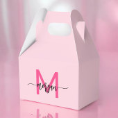 Monogram Stijlvol Modern Hot Pink Bedankdoosjes