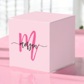 Monogram Stijlvol Modern Hot Pink Bedankdoosjes