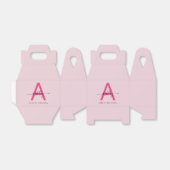 Monogram Stijlvol Modern Hot Pink Bedankdoosjes (Uitgevouwen)