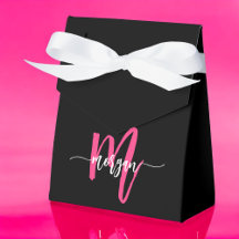 Monogram Stijlvol Modern Hot Pink Black