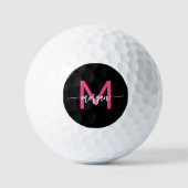 Monogram Stijlvol Modern Hot Pink Golfballen (Voorkant)