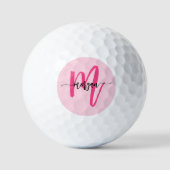 Monogram Stijlvol Modern Hot Pink Golfballen (Voorkant)