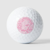Monogram Stijlvol Modern Hot Pink Golfballen (Voorkant)