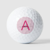 Monogram Stijlvol Modern Hot Pink Golfballen (Voorkant)