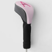 Monogram Stijlvol Modern Hot Pink Golfheadcover (Schuin)