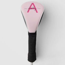 Monogram Stijlvol Modern Hot Pink Golfheadcover