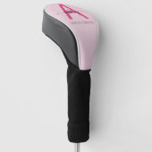Monogram Stijlvol Modern Hot Pink Golfheadcover (Schuin)
