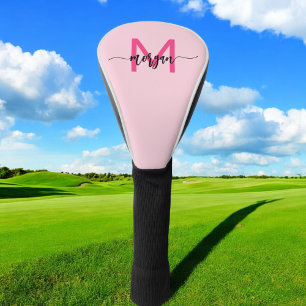 Monogram Stijlvol Modern Hot Pink Golfheadcover
