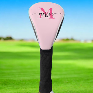 Monogram Stijlvol Modern Hot Pink Golfheadcover
