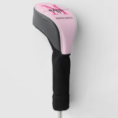Monogram Stijlvol Modern Hot Pink Golfheadcover (Schuin)