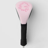 Monogram Stijlvol Modern Hot Pink Golfheadcover (Voorkant)