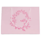 Monogram Stijlvol Modern Hot Pink Groot Cadeauzakje (Voorkant)
