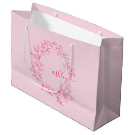 Monogram Stijlvol Modern Hot Pink Groot Cadeauzakje