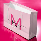 Monogram Stijlvol Modern Hot Pink Groot Cadeauzakje