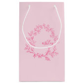 Monogram Stijlvol Modern Hot Pink Klein Cadeauzakje (Achterkant)