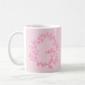 Monogram Stijlvol Modern Hot Pink Koffiemok (Links)