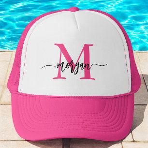 Monogram Stijlvol Modern Hot Pink Trucker Pet