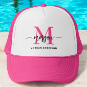 Monogram Stijlvol Modern Hot Pink Trucker Pet