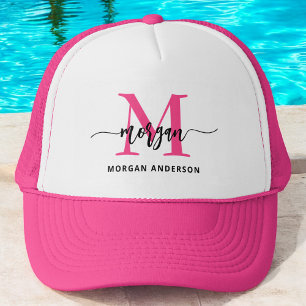 Monogram Stijlvol Modern Hot Pink Trucker Pet