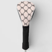 Monogram Stijlvol Modern Initiaal Roze Luxe Golfheadcover (Voorkant)
