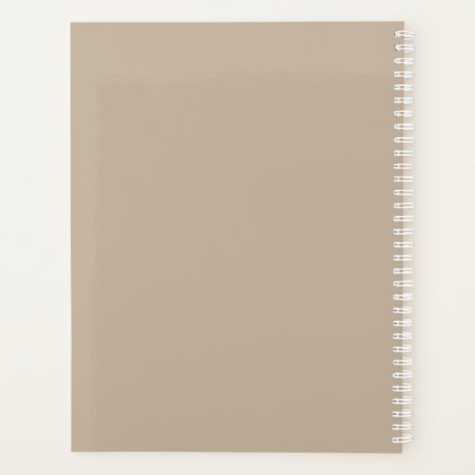 Monogram Stijlvol Modern Minimalistisch Beige Planner (Achterkant)