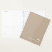 Monogram Stijlvol Modern Minimalistisch Beige Planner (Display)