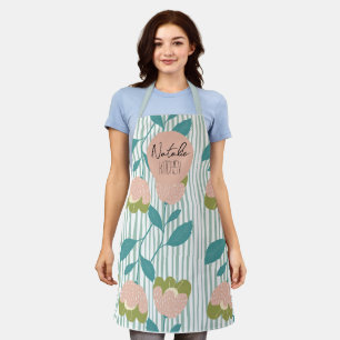Monogram Stijlvol Modern retro Schattige floranje Schort