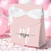 Monogram Stijlvol Modern Roze Zwart