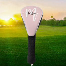 Monogram Stijlvol Modern Script Roze Golfheadcover