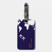 monogram / stijlvol Mr&Mrs vliegtuig reizen Bagagelabel (Achterkant verticaal)