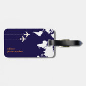 monogram / stijlvol Mr&Mrs vliegtuig reizen Bagagelabel (Achterkant horizontaal)