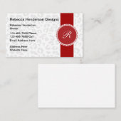 Monogram stijlvol ontwerp van het dierpatroon visitekaartje (Voorkant / Achterkant)