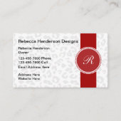 Monogram stijlvol ontwerp van het dierpatroon visitekaartje (Voorkant)