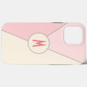 monogram Stijlvol roze kleurenblok Case-Mate iPhone Case (Achterkant (horizontaal))