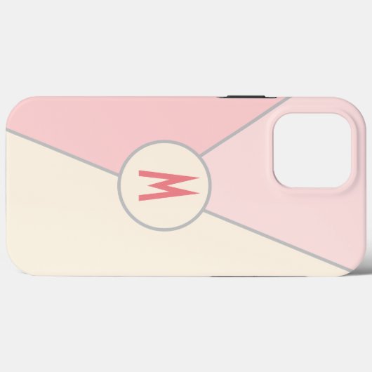 monogram Stijlvol roze kleurenblok Case-Mate iPhone Case (Achterkant (horizontaal))