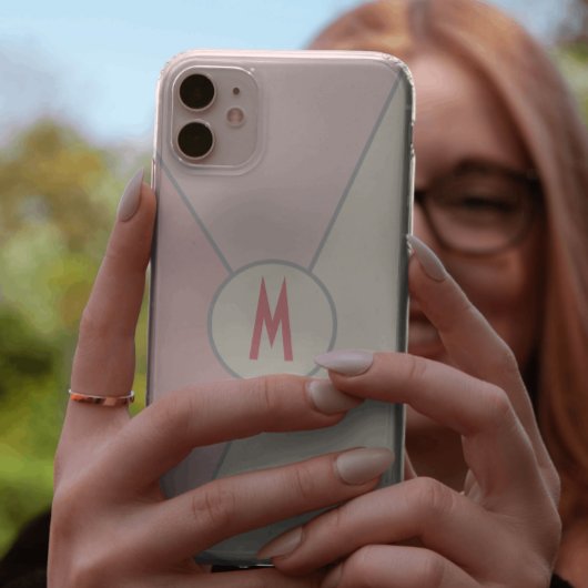 monogram Stijlvol roze kleurenblok Case-Mate iPhone Case