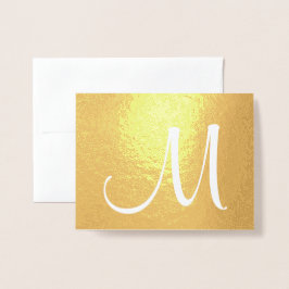 Monogram Stijlvol Script Initiaal Gevouwen Goud Folie Kaarten