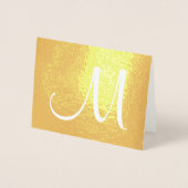 Monogram Stijlvol Script Initiaal Gevouwen Goud Folie Kaarten (Voorkant)