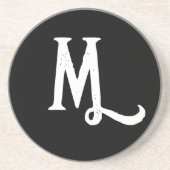 MONOGRAM STIJLVOL SCRIPT ZANDSTEEN ONDERZETTER (Voorkant)