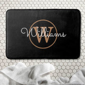 Monogram stijlvol script zwart goud badmat